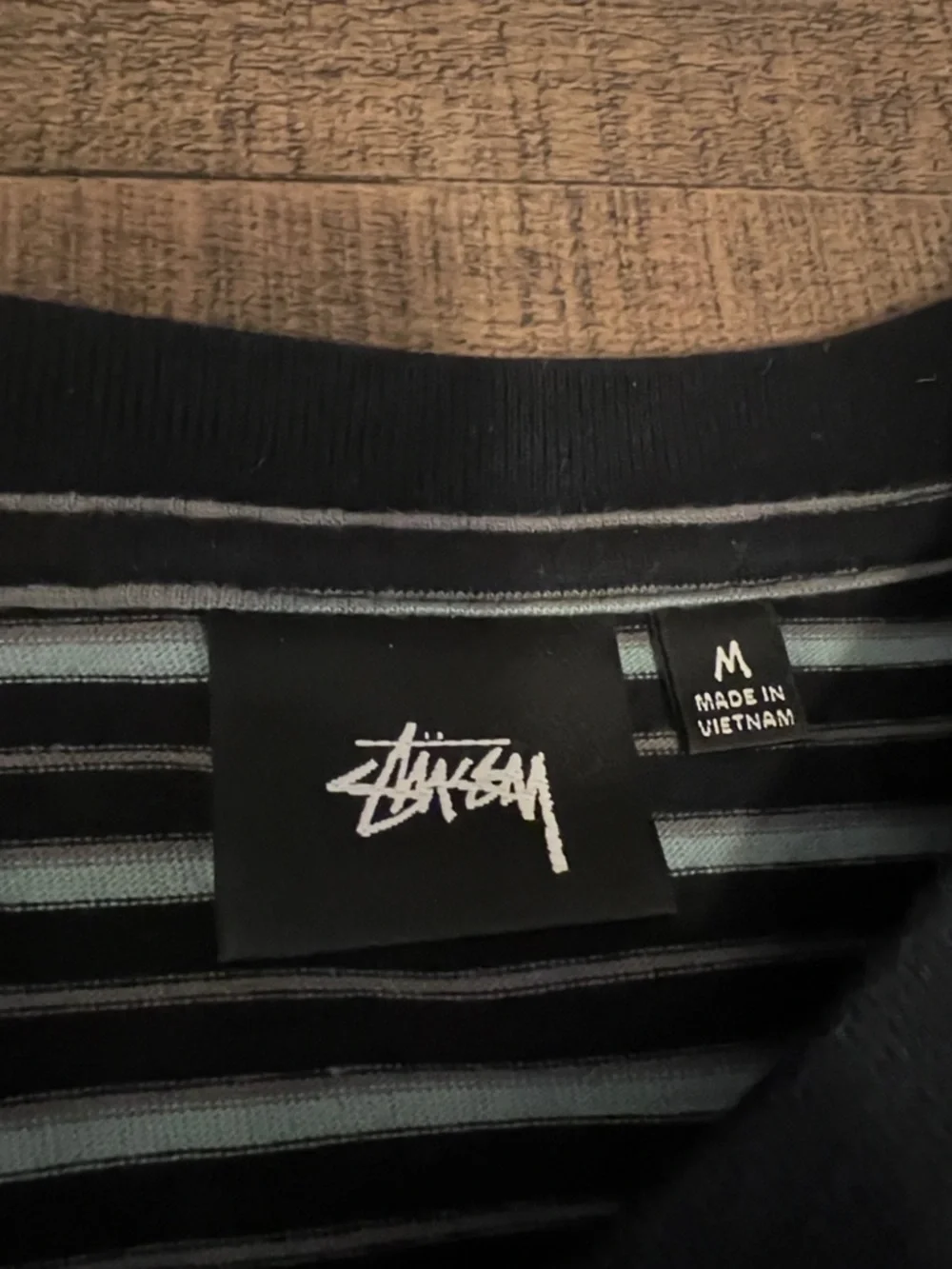 Stussy Black & White Striped Pocket Tee - Picture 2 of 6